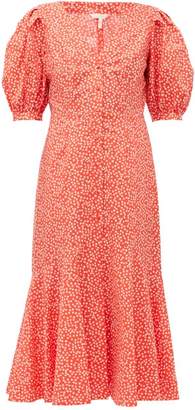 Rebecca Taylor Malia Floral-print Cotton-poplin Midi Dress - Red Multi