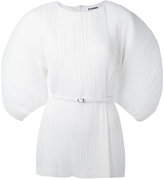 Jil Sander - pleated structured blouse - women - coton/Cuir de veau/Polyester - 32