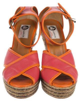 Lanvin Ankle Strap Wedge Sandals