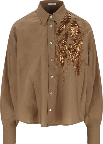 Brunello Cucinelli Embellished Buttoned Blouse