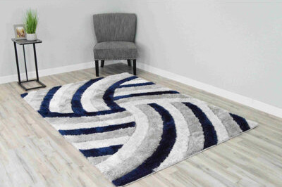 Wrought Studio Modern Arriola Shag Abstract Geometric Rug For Living Room Bedroom