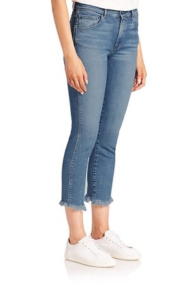 3x1 Authentic Mid-Rise Staight-Leg Cropped Raw-Hem Jeans