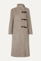 Thumbnail for your product : Isabel Marant Natacha Leather-trimmed Wool-blend Coat - Beige