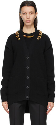 Givenchy Black Wool & Cashmere Chain Oversized Cardigan