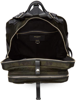 Balmain Khaki Camo Nomade Backpack