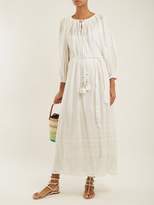 Thumbnail for your product : Mes Demoiselles Offrande Gathered Detailed Cotton Dress - Womens - Ivory