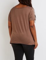 Thumbnail for your product : Charlotte Russe Plus Size Knotted Boyfriend Tee