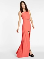 Thumbnail for your product : Halston Hi Lo Crepe Gown with Hardware Insert