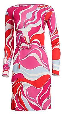Emilio Pucci Women's Marilyn Print Jersey Belted Dress