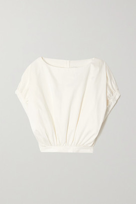 KING & TUCKFIELD Cropped Organic Cotton-twill Top - White