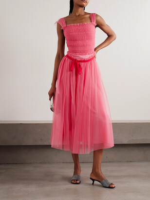▶︎Molly Goddard】\"Marc Smocked Dress\" PINK Molly Goddard 