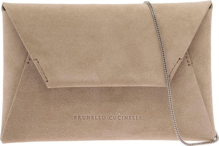 Brunello Cucinelli Monili-chain Woven Raffia Shoulder Bag In Brown