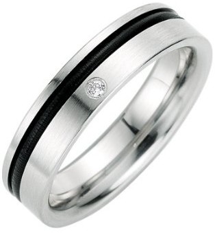 Bruno Banani Stainless Steel Ring with Cubic Zirconia 44/87119 W 54
