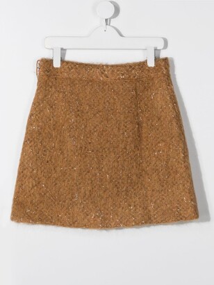 Caffe' D'orzo TEEN woven tweed A-line skirt