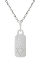 Thumbnail for your product : Mini Mini Jewels Icons - Star of David Diamond Dog Tag Necklace