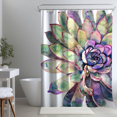 Begin Edition International Inc. Floral – Polyester Shower Curtain, Dye Sublimation Print, 71" W × 74" L