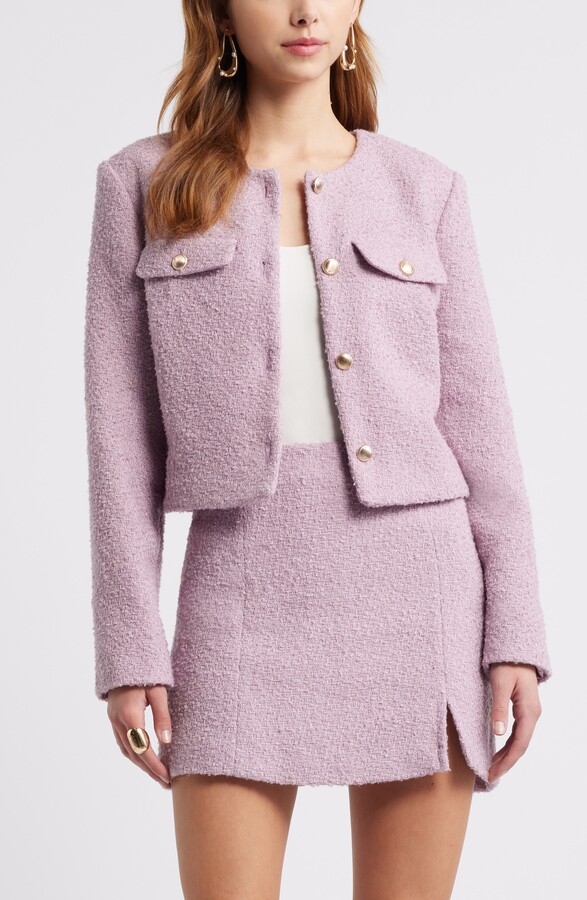 Open Edit Tweed Crop Jacket