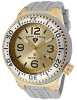 Thumbnail for your product : Swiss Legend Men's Neptune Gold Dial Grey Silicone SL-21818P-YG-02-S Watch