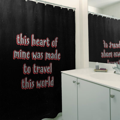 East Urban Home Travel Love Quote Chalkboard Style Single Shower Curtain