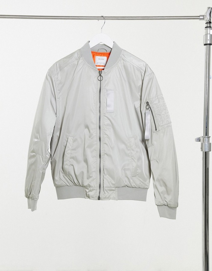 Bershka padded bomber jacket in gray - ShopStyle Outerwear