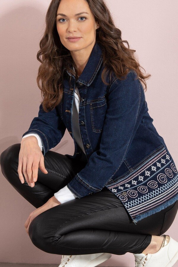 Klass. Embroidered Denim Jacket ShopStyle