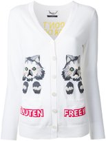 Thumbnail for your product : Muveil cat motif V-neck cardigan - women - Cotton - 38
