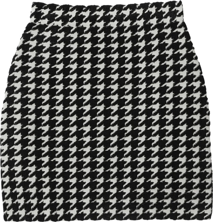 Burberry Houndstooth-Pattern Mini Skirt