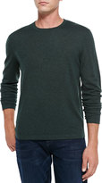 Thumbnail for your product : Neiman Marcus Superfine Cashmere Crewneck Sweater, Dark Green
