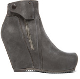 Thumbnail for your product : Rick Owens Leather Basic Wedge Booties in Petrol