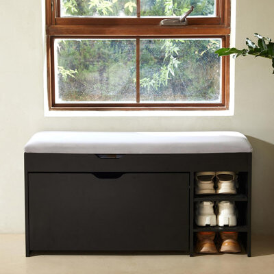 3-Tier Entryway Bench with Cushion