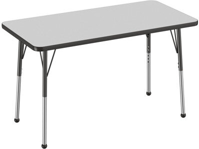 Factory Direct Partners Rectangle Thermofused Activity Table with Adjustable Standard Ball Glide Legs
