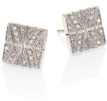 John Hardy Modern Chain Diamond & Sterling Silver Stud Earrings