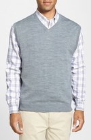 Thumbnail for your product : Cutter & Buck 'Douglas' Merino Wool Blend V-Neck Sweater Vest (Big & Tall)