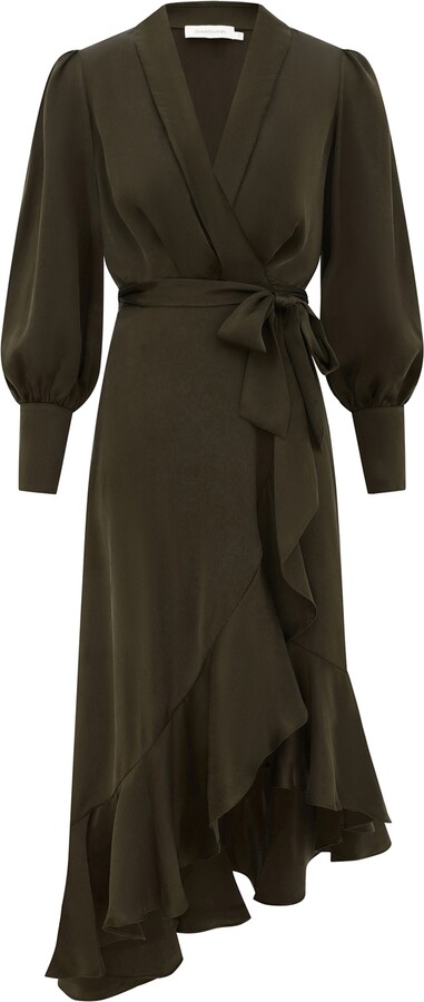 Zimmermann Silk Wrap Midi Dress