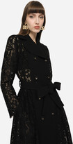 Thumbnail for your product : Dolce & Gabbana Cordonetto lace and crepe coat with belt