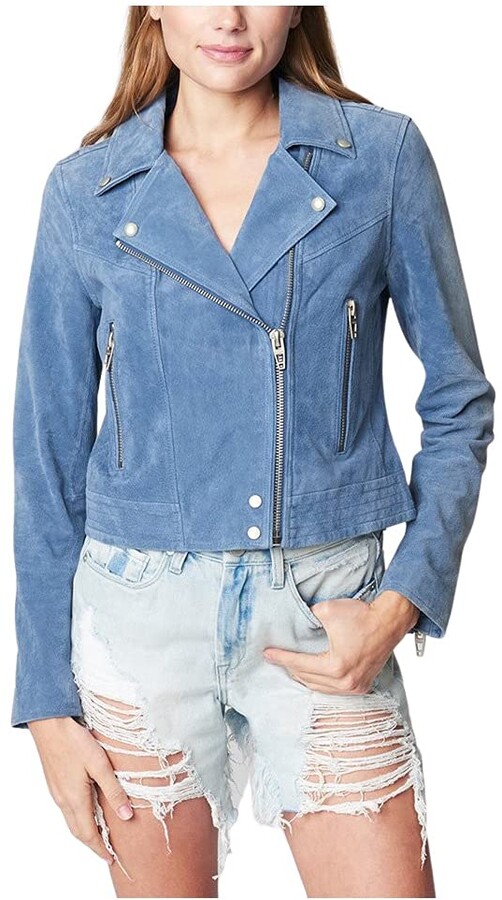 blank nyc blue leather jacket