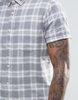 Thumbnail for your product : ASOS Check Shirt In Linen Mix With Short Sleeves
