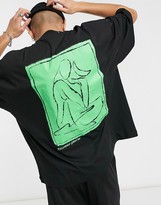 Thumbnail for your product : Reclaimed Vintage inspired t-shirt with back abstract art print in black