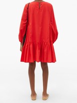 Thumbnail for your product : Merlette New York Byward Balloon-sleeve Cotton-poplin Dress - Red