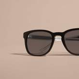 Thumbnail for your product : Burberry Check Detail Square Frame Sunglasses