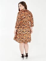 Thumbnail for your product : M&Co Blue Vanilla Curve frill front wrap dress