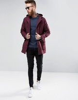 Thumbnail for your product : ASOS Lightweight Fishtail Parka In Burgundy