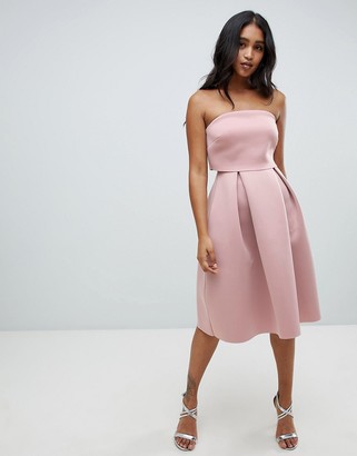 fold back crop top midi prom dress