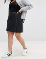 Thumbnail for your product : ASOS Curve Denim Wrap Skirt In Washed Black