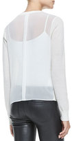 Thumbnail for your product : J Brand Ready to Wear Theodate Sheer Ribbed-Hem Sweater