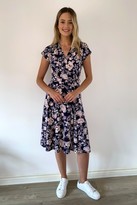Thumbnail for your product : Wallis PETITE Navy Paisley Print Wrap Dress