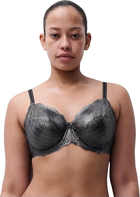Chantelle Rive Gauche Full Coverage Unlined Bra Women's Bra Silver : 36E, Lace/Polyamide/Elastane