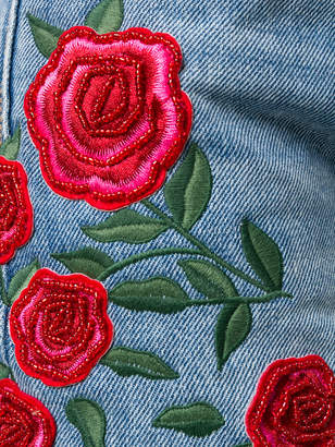 GRLFRND rose embroidered jeans