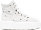 Thumbnail for your product : MM6 MAISON MARGIELA Logo-Print High-Top Sneakers