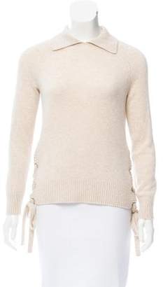 Frame Denim Lace-Up Cashmere Sweater